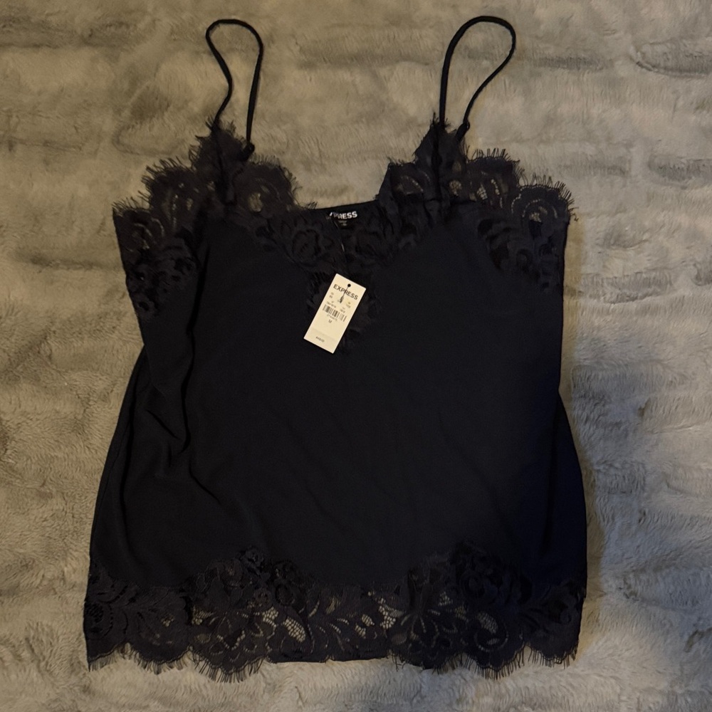 Express Navy Lace Cami Top